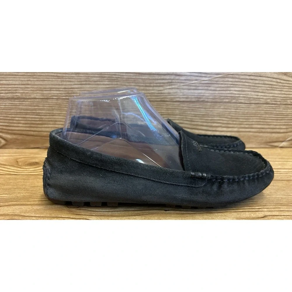 Coach Black‎ Suede Leather Flat Loafers Mary Lock Up Women's Sz 7.5 B - Picture 7 of 10